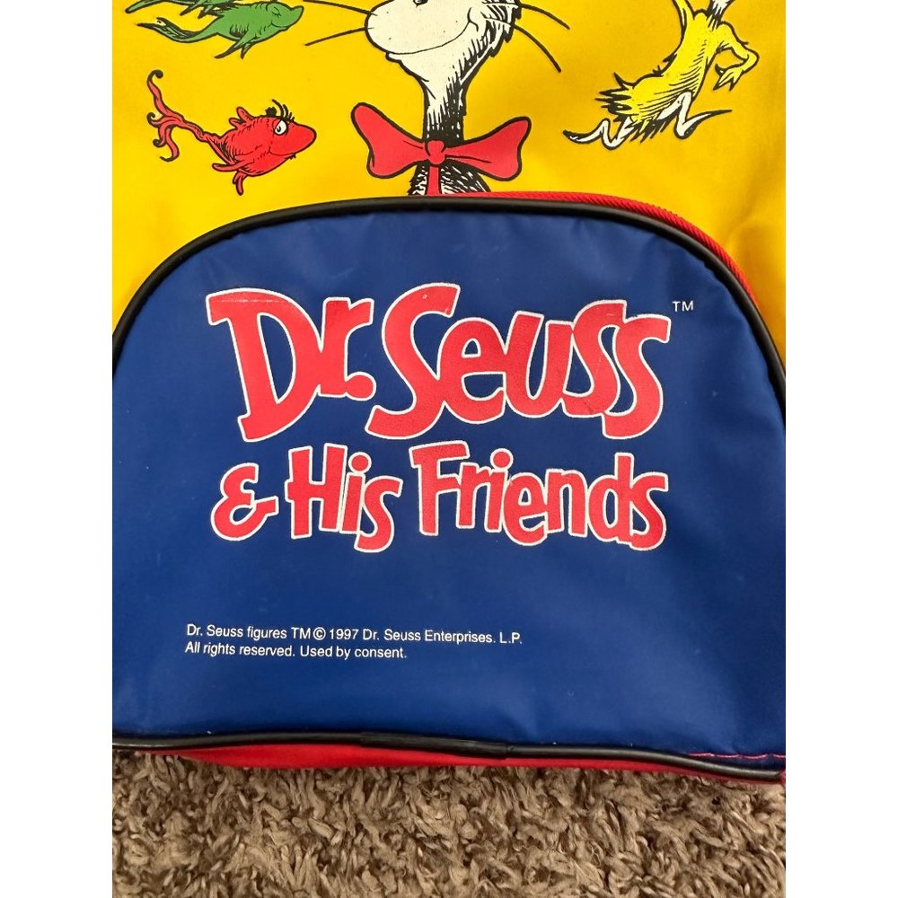 Dr. Seuss & His Friends 1997 vintage multicolor unisex mini backpack purse - Picture 2 of 8